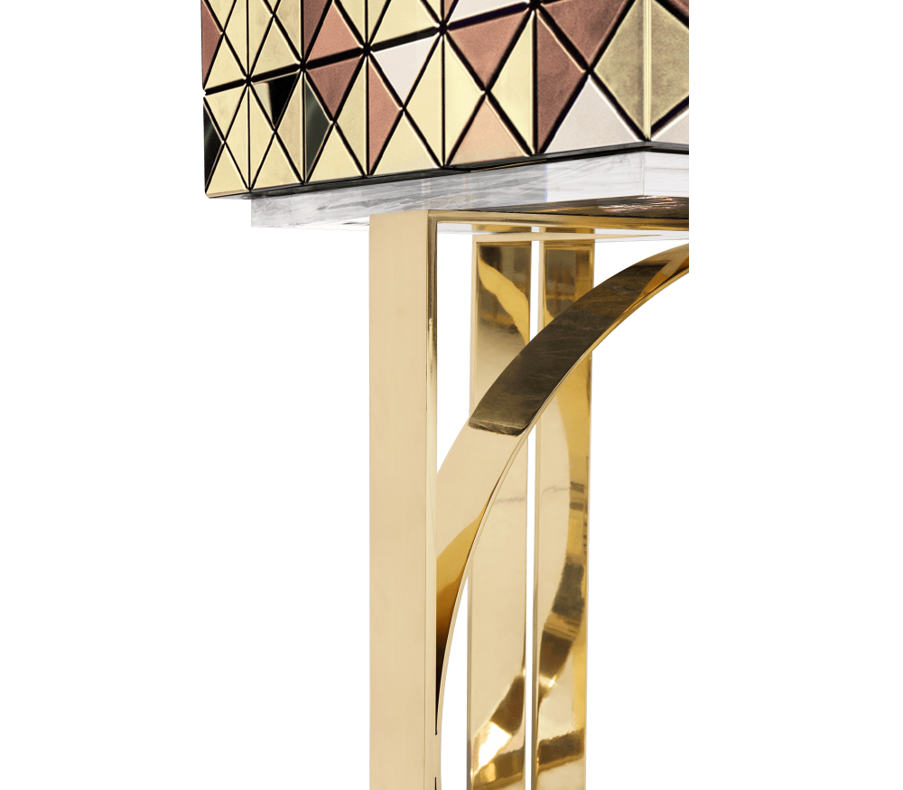 PIXEL ANODIZED GOLD LEGS CABINET