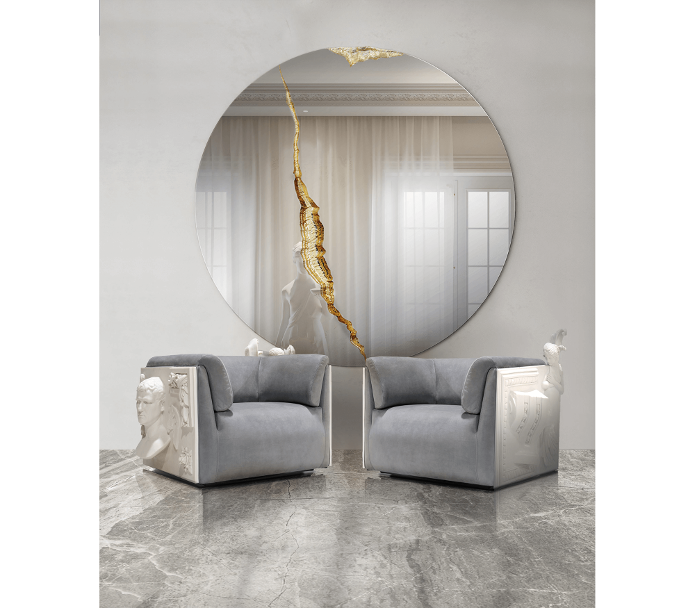 Luxury Lumiere Round Mirror