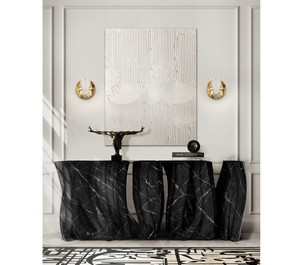 MONOCHROME FAUX-MARBLE SIDEBOARD