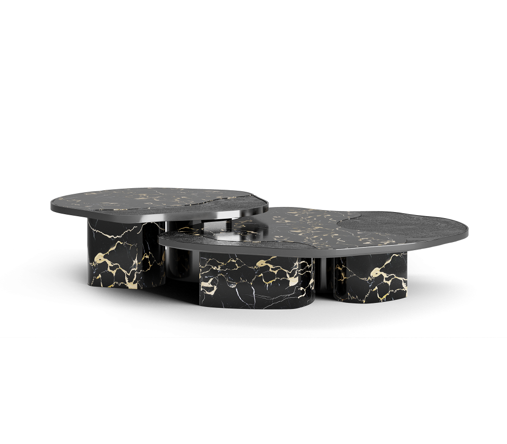 OPHELIA PORTORO MARBLE AND GOLD CENTER TABLE