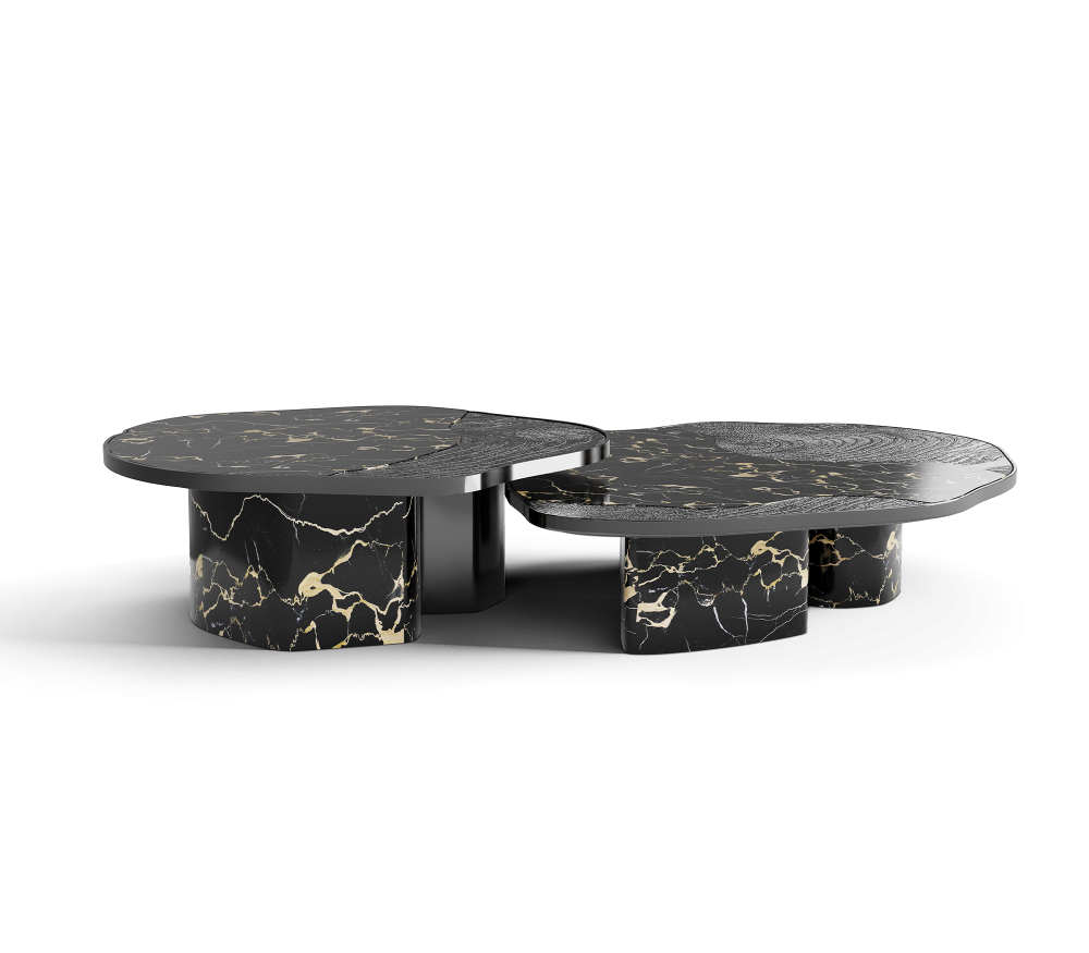 OPHELIA PORTORO MARBLE AND GOLD CENTER TABLE