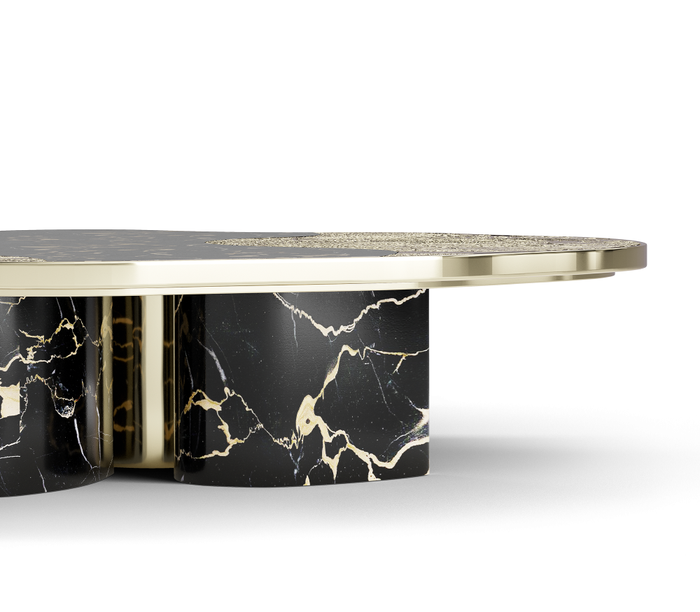 OPHELIA PORTORO MARBLE AND GOLD CENTER TABLE