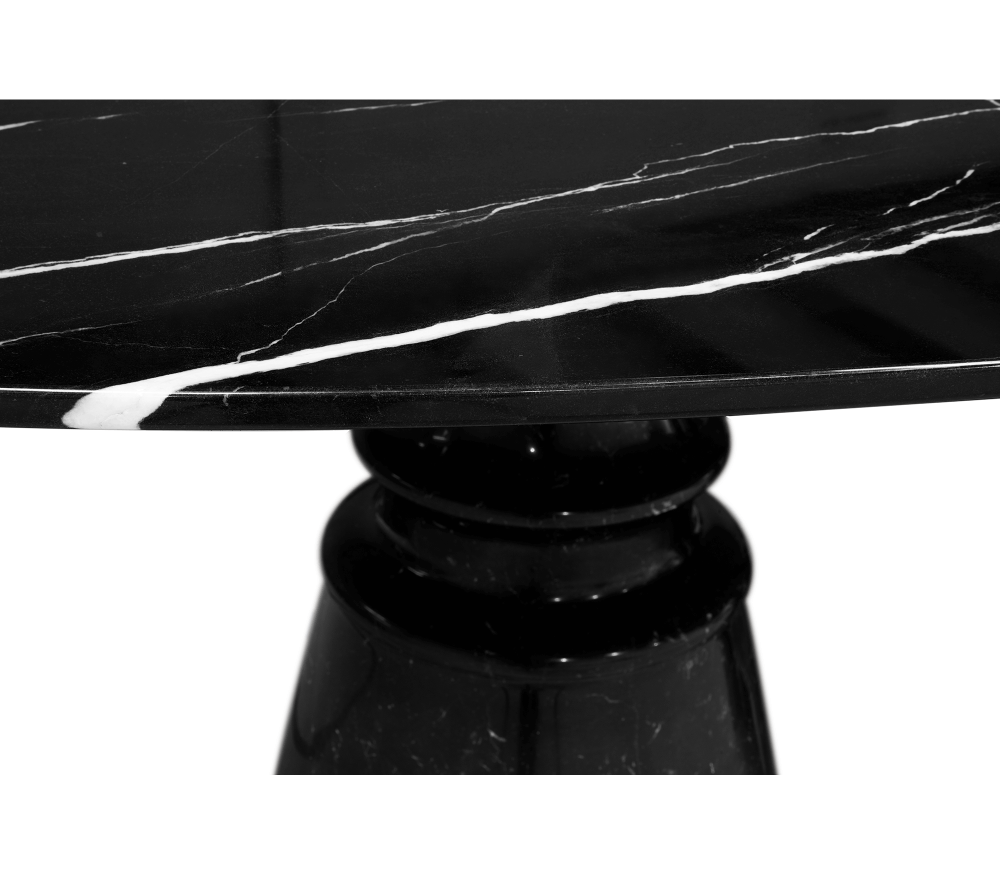 PIETRA OVAL XL NERO MARQUINA DINING TABLE