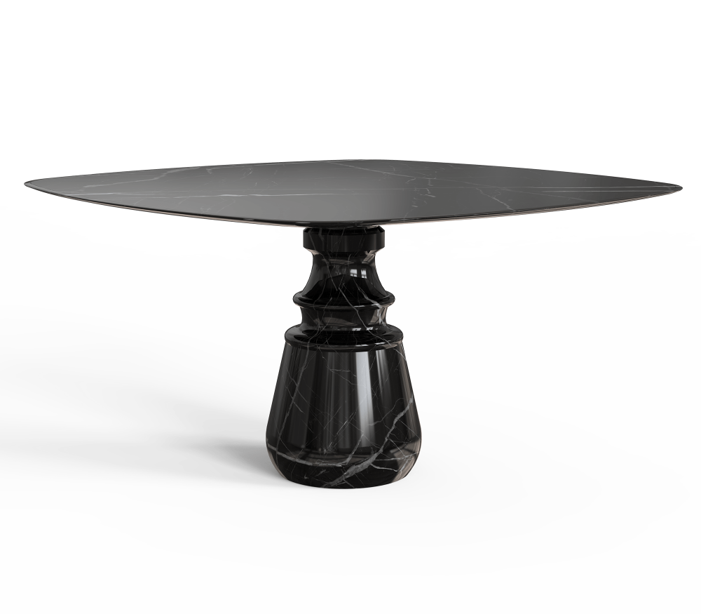 PIETRA SQUARE NERO MARQUINA DINING TABLE