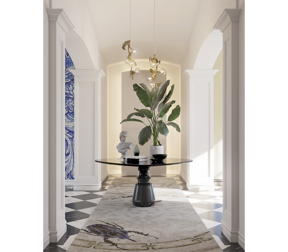 PIETRA SQUARE NERO MARQUINA DINING TABLE