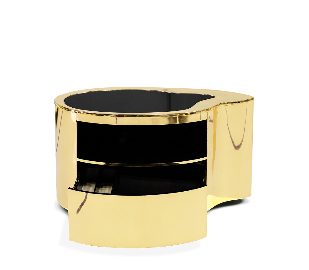 WAVE GOLD NIGHTSTAND