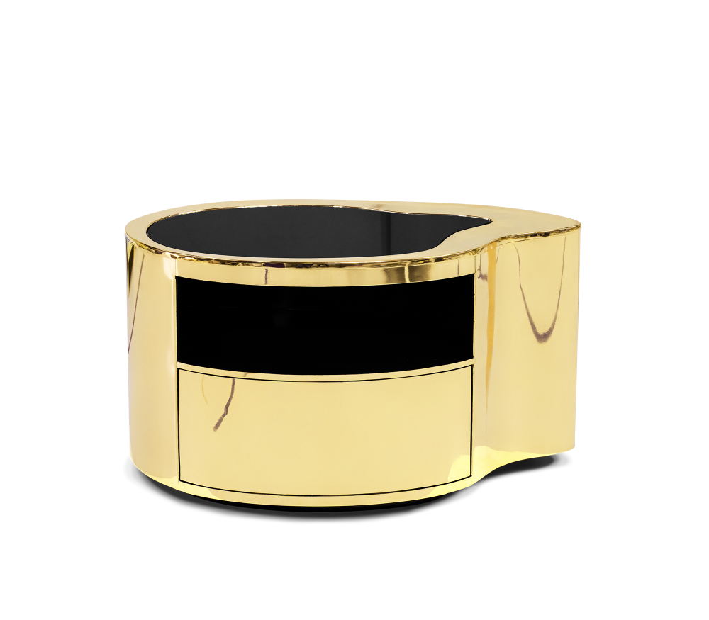 WAVE GOLD NIGHTSTAND